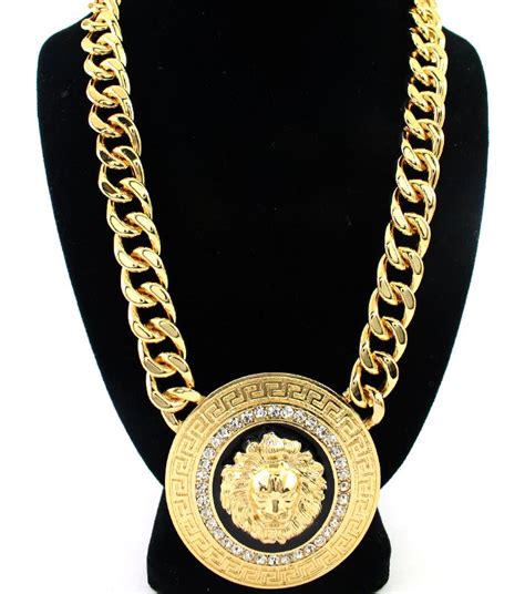 fake versace lion necklace|is my Versace real.